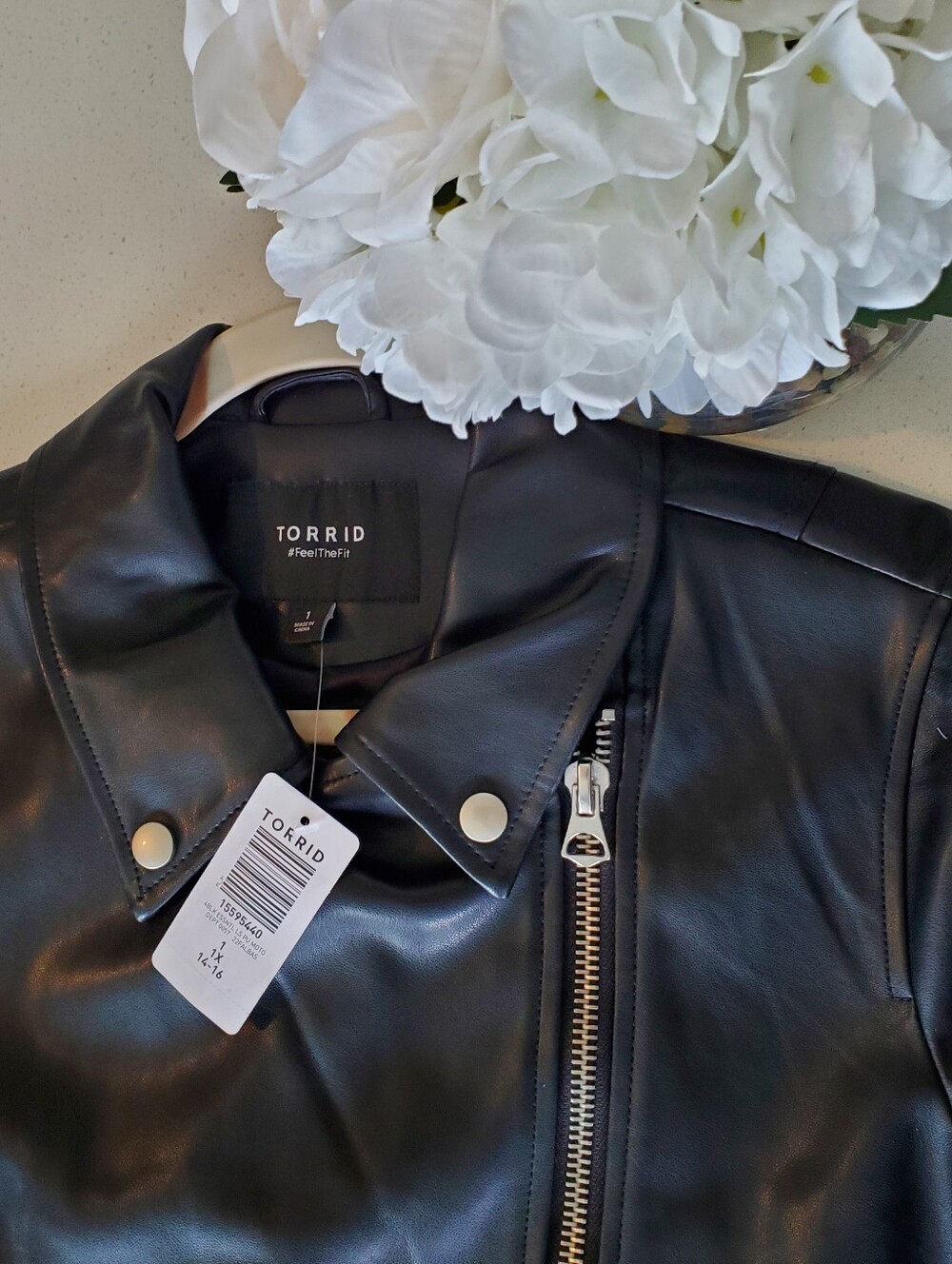 NWT TORRID Black Faux Leather Moto Jacket